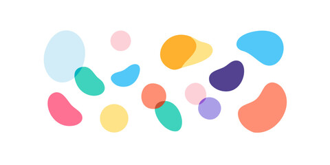 Colorful Organic Shapes on Transparent Background abstract 2