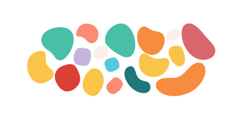 Colorful Organic Shapes on Transparent Background abstract