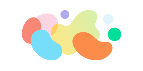 Colorful rounded abstract shapes on transparent background 1