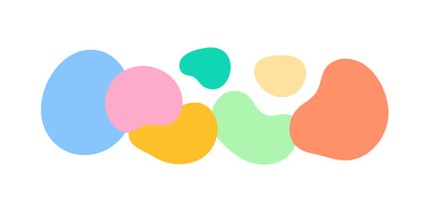 Colorful rounded abstract shapes on transparent background
