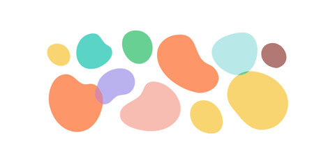 Colorful rounded organic shapes on black background