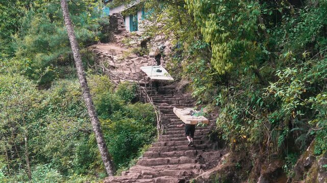 Cinematic Camera Footage of Nepal &ndash; Hiking to Lukla Through Villages, Nature, and Buddhist Culture