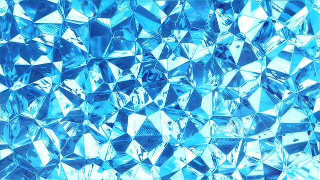 青色のキラキラ輝く宝石、ガラス、氷のような背景テクスチャ