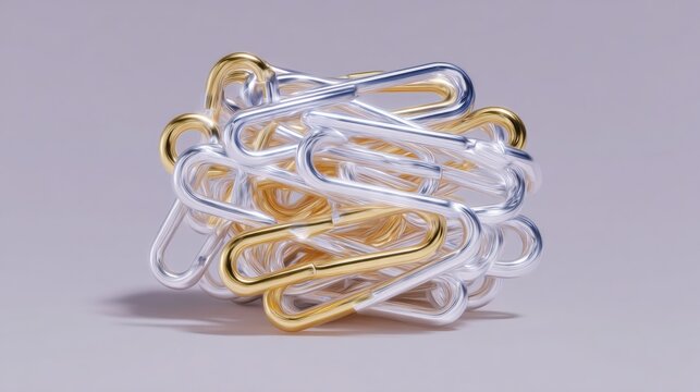 3d rendering of a spherical object made up of multiple metal links. the links are arranged in a way that they form a complex and intricate pattern, with each link overlapping the one below it.
