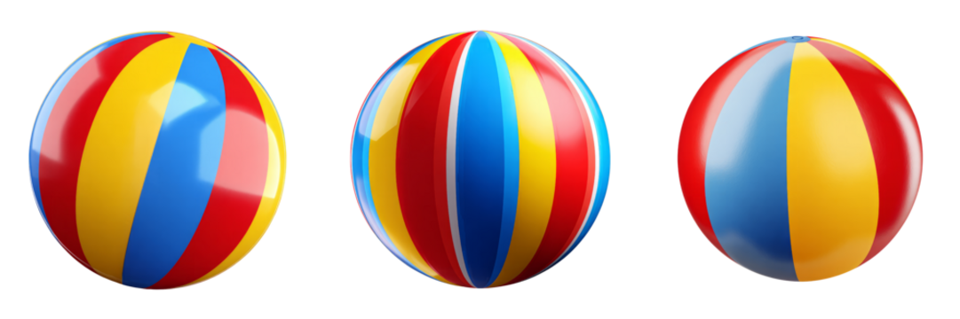 Colorful beach balls on transparent background fun event playful environment vibrant viewpoint