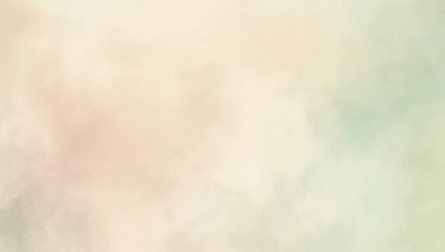 Displaying abstract pastel backdrop blending warm cream with pale mint tones on watercolor paper