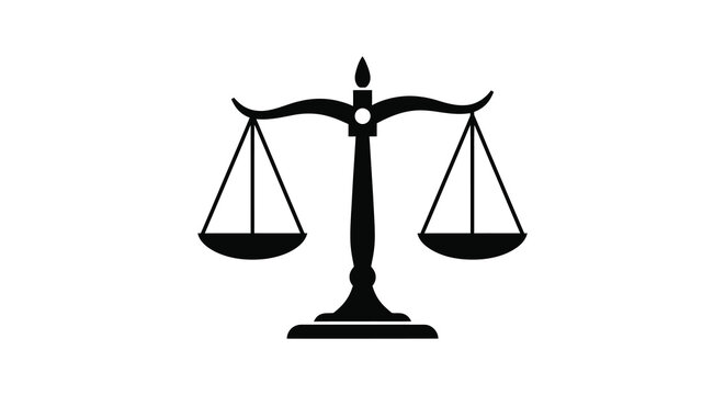 Scales of justice a symbol of balance and fairness black silhouette