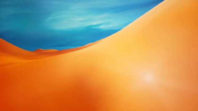 Desert landscape illustration with sand dunes and vibrant blue sky