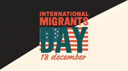 Modern diagonal poster for international migrants day with flag design
