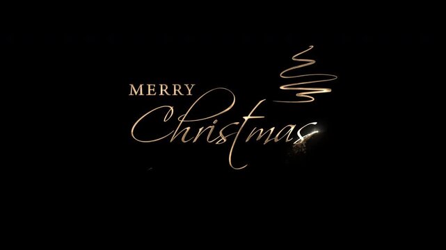 Golden Merry christmas text animation for holiday greeting cards, social media posts, and festive designs.