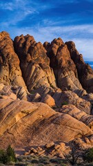 Majestic Red Rock Formations Under Bright Blue Sky