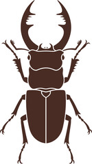 Elegant stag beetle illustration against a dark backdrop showcasing nature's intricacies