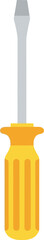 Isolated yellow flathead screwdriver illustration for repairs and construction projects