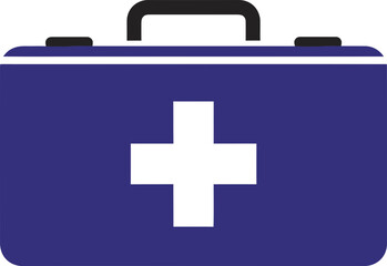Stylized first aid kit icon, medical emergency preparedness and healthcare concept