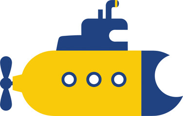 Stylized submarine illustration against a dark backdrop providing an engaging visual