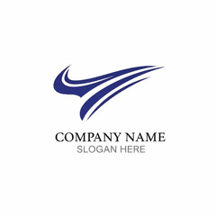 Fototapeta premium Dynamic Blue Swoosh Logo Design for Corporate Branding and Identity.