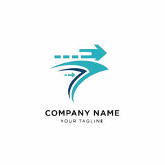 Fototapeta premium Dynamic Arrow Logo Representing Speed and Progress.