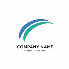 Abstract Logo Design with Blue and Green Arcs for Modern Company Branding.