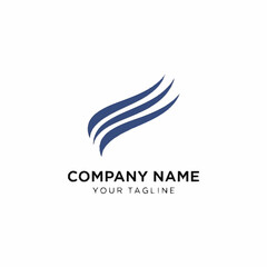 Abstract Blue Waves Logo Design for Business.
