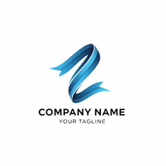Modern 3D gradient blue ribbon forming the letter Z logo.