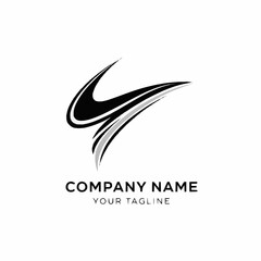 Dynamic Abstract Swoosh Logo Design for Company Branding.