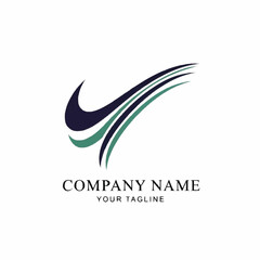 Dynamic Checkmark Logo Design with Flowing Lines for Company Branding.
