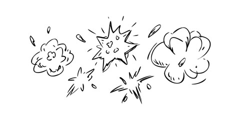 Hand Drawn Doodle Burst Explosion Shapes graphic