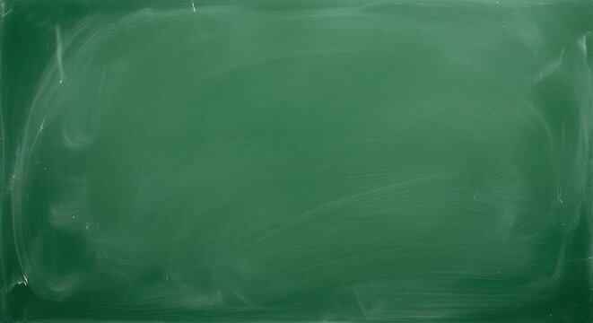 Green chalkboard surface with visible chalk dust marks and texture. Perfect for educational designs, menu boards, announcement backgrounds, or presentations needing a classroom feel.