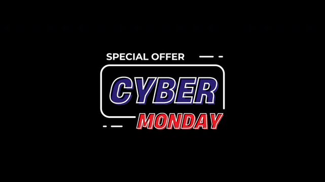 Special offer graphic for cyber monday promotion event. Suitable for banners, social media posts, email marketing, and website popups.