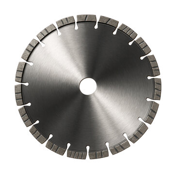 Turbo rim concrete saw blade for quick cuts in reinforced concrete during demolition.