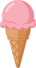 Delightful frozen dessert in cone illustration conveying sweetness pleasure and summer vibes