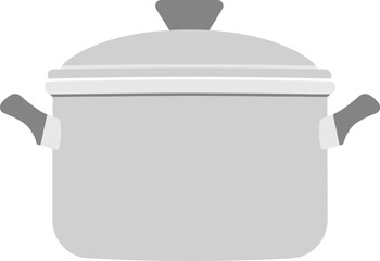 Simple illustration of a cooking pot with lid on a black background illustration