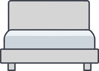 Stylized bed illustration with clean lines and soft colors emphasizing simplicity and comfort for