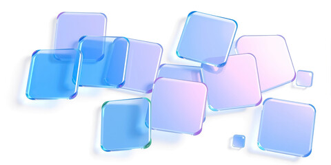 Fototapeta premium Modern abstract geometric shapes with soft blue and pink gradients evoke a sense of calm and innovation