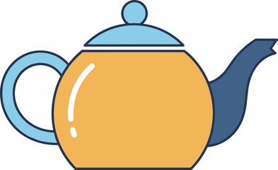 Vibrant teapot illustration with cheerful colors and clean lines for beverage enjoyment