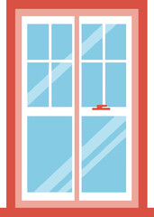 A charming window illustration with light blue panes providing a glimpse of serenity and openness