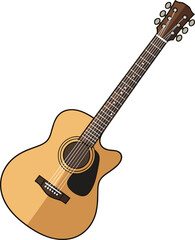 Fototapeta premium Acoustic guitar against black backdrop showcasing musical artistry and instrument craftsmanship