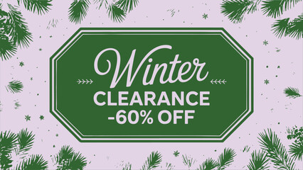 Winter clearance sale advertisement featuring festive Vector.