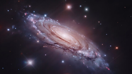 Stunning spiral galaxy in deep space with vibrant colors and bright stars for cosmic design projects