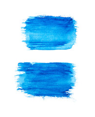 Abstract blue watercolor on white background.