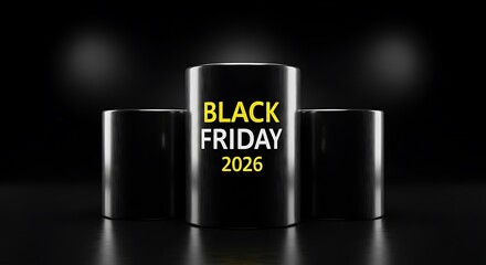 Get Ready for Black Friday 2026 Deals and Savings, with this Modern, Black and Yellow Graphic Announcing Future Sales, Perfect for Retail Campaigns