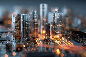 Abstract futuristic hi tech city 