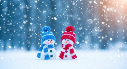Cute Winter Snowman Duo