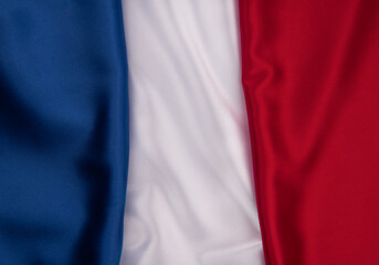 France national flag background with fabric texture.