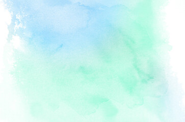 Abstract green and blue background in watercolor style