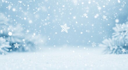 Naklejka premium Snowy Pine Glow