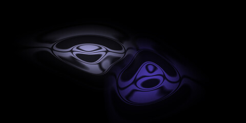 Fluid purple abstract surface with metallic sheen and distorted ripples, digital futuristic background pattern design