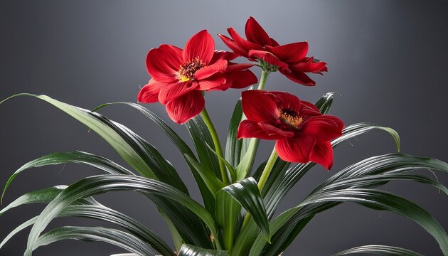 red flower potted glossy texture clean studio light ideal for product photography floral branding social media content