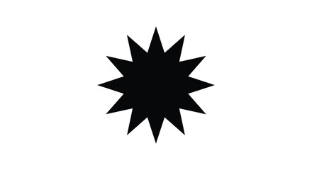 Abstract starburst shape with sharp points black silhouette