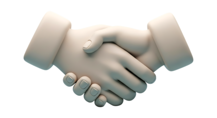 3d rendered handshake symbol of business agreement and success